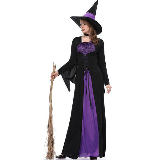 Women's Halloween Witch Clothes Purple Vampire Dress Costumes