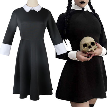 Adams Clothes Wednesday Black Dress Halloween Costumes