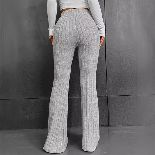 Women's Fashion Casual Solid Color High-waisted Trousers Pants