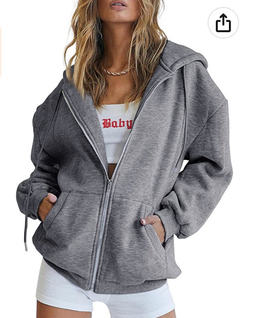 Women's Hoodie Green Girlish Autumn Oversized Sweatshirt Casual Drawstring Sweaters