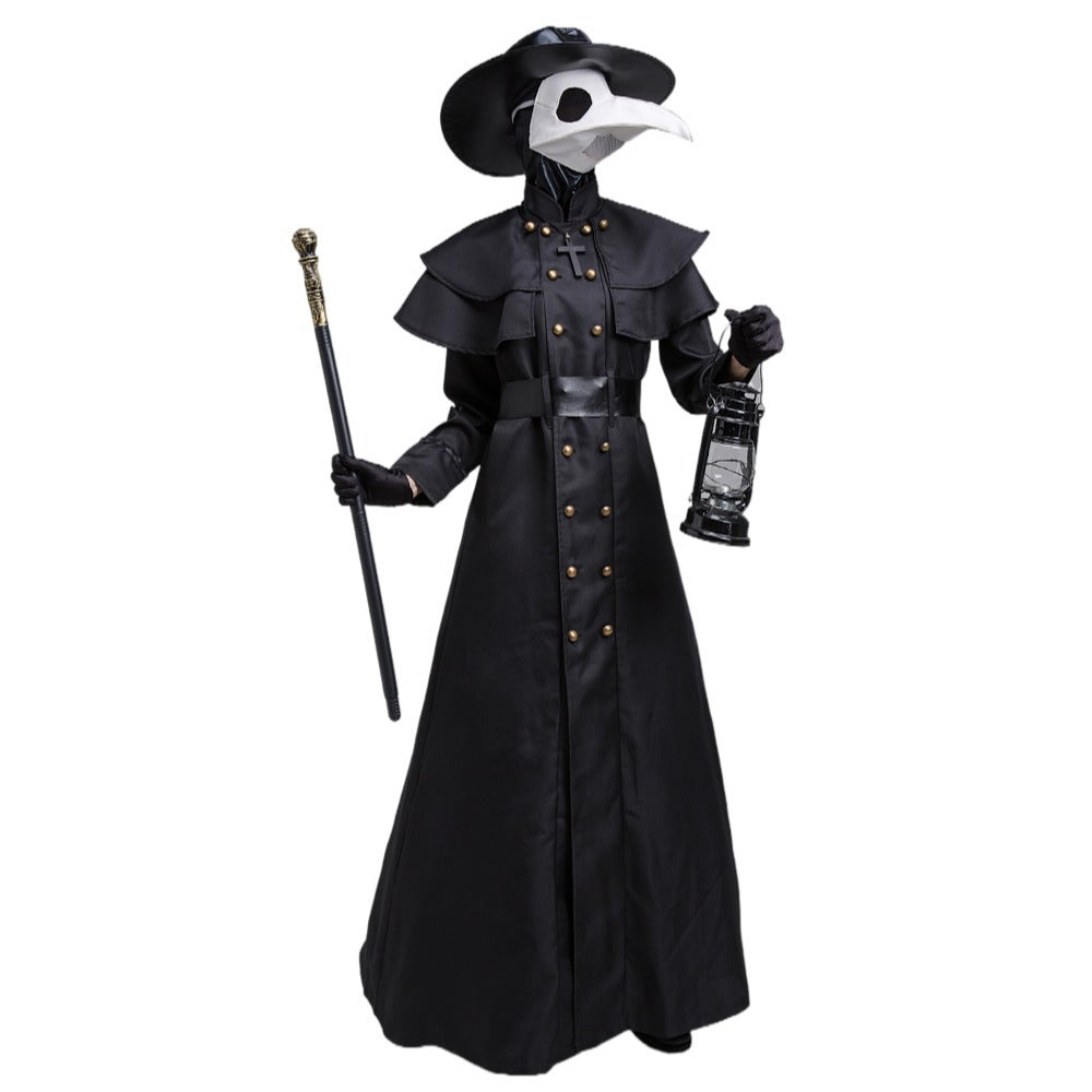 Adult Medieval Steam Punk Plague Doctor Beak Crow Long Costumes