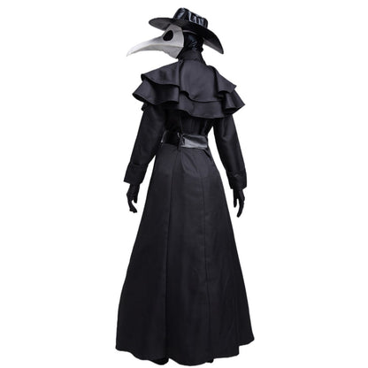 Adult Medieval Steam Punk Plague Doctor Beak Crow Long Costumes