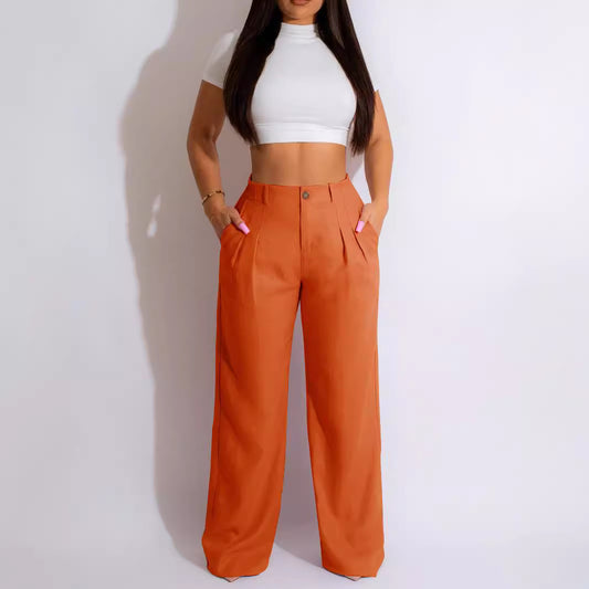 Women's Linen Cotton Casual Breathable Trousers Summer Pants