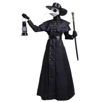 Adult Medieval Steam Punk Plague Doctor Beak Crow Long Costumes