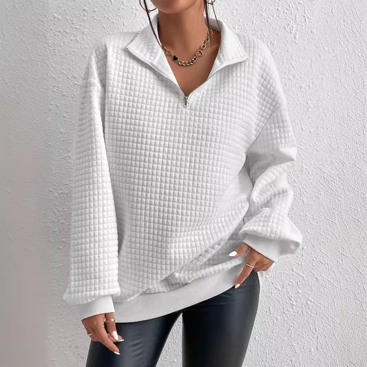 Comfortable Loose Texture Fabric Solid Color Sweaters