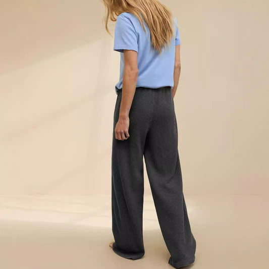 Women's Fashion Wear Pure Color Tied Leisure Pants